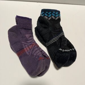 Smartwool Black and Purple Athletic Socks Two Pairs